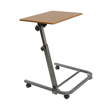Overbed tray with wheels