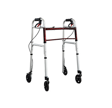 Walker with hand-operated brake