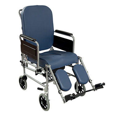 Padded easy commode - 200 mm wheels